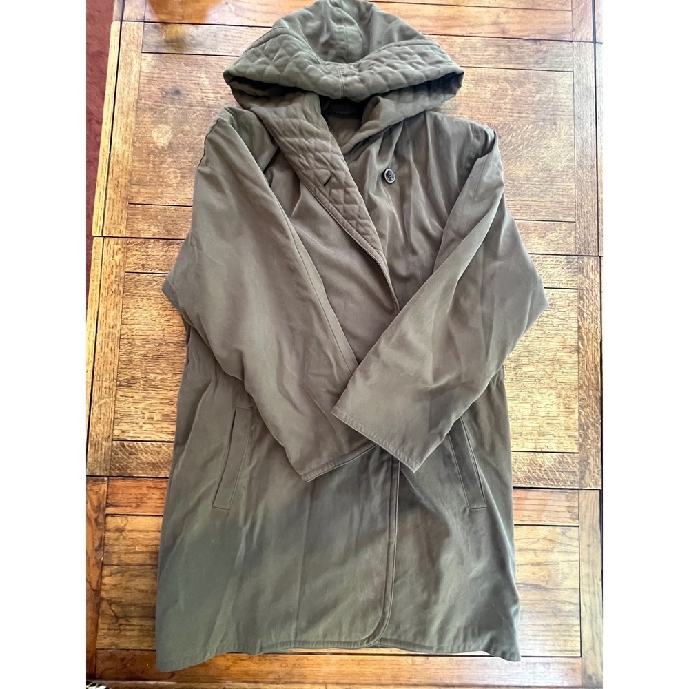 Bogner women's vintage raincoat utility jacket Size 8 80s gorpcore hooded olive